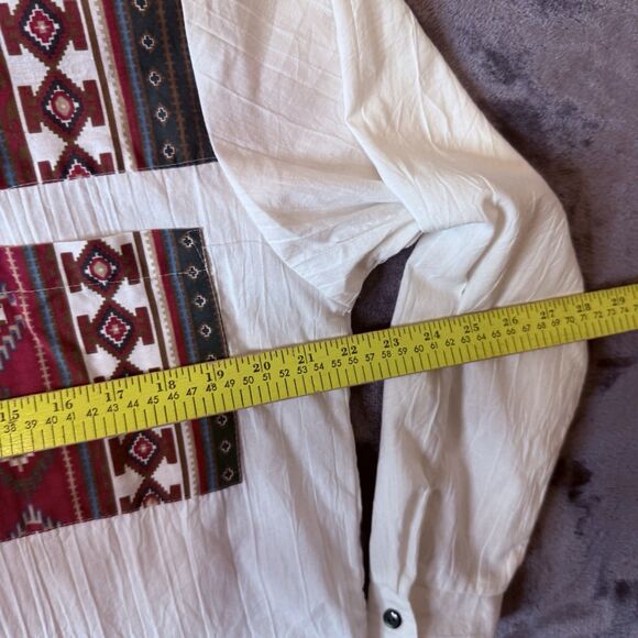 Vintage Tap & Co Western Button Up Long Sleeve Aztec Large 5632B Shoulder Patted - Picture 5 of 7